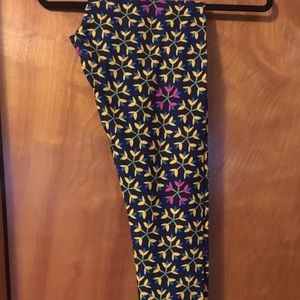 TC Floral/Blue LuLaRoe Leggings - NWOT